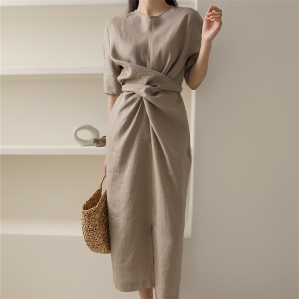 New fashion cotton linen dress