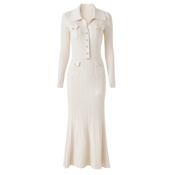 French long sweater dress