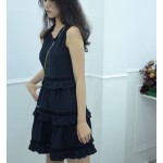 Patchwork cutout dress