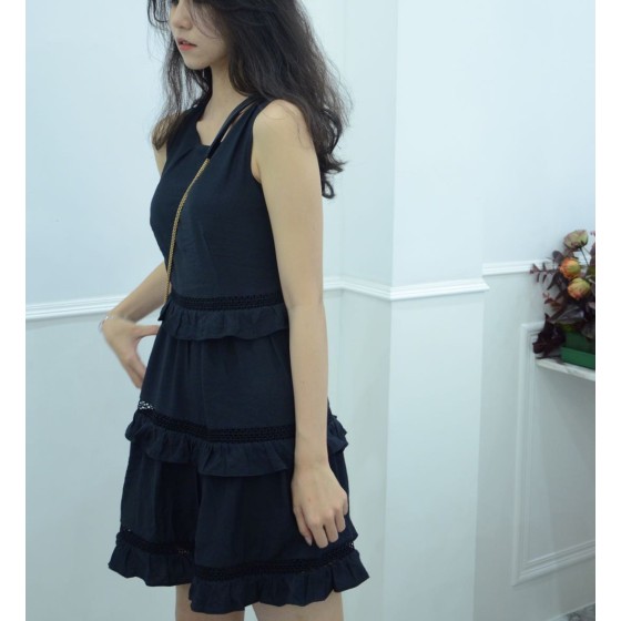 Patchwork cutout dress