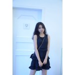 Patchwork cutout dress