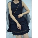 Patchwork cutout dress